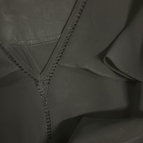 Black Sheer Marciano Bell Sleeve Ruffle Blouse - Picture 6 of 9